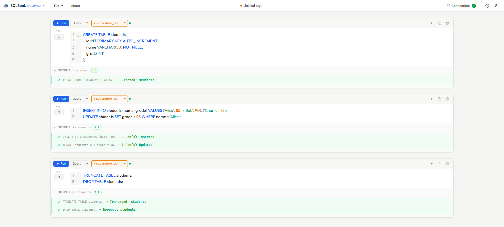 SQLBook light theme